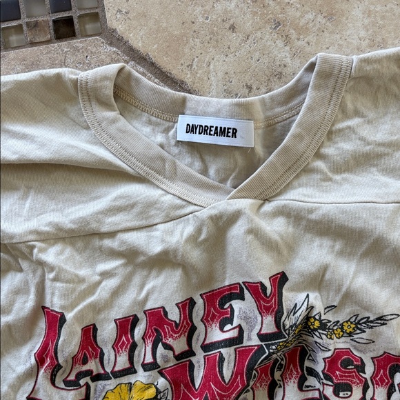 Daydreamer Cream Long Sleeve Tee with Red and Yellow Accents - Picture 2 of 9